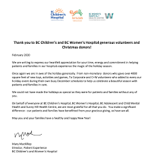 thank you letter from bc children s and