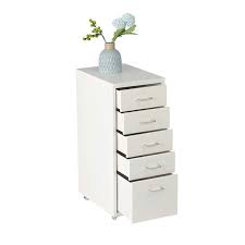 Table of the best tall narrow dressers reviews. Karmas Product 5 Drawer Chest Vertical Storage File Cabinet On Wheels For Home Office Metal Creamy White Walmart Com Walmart Com