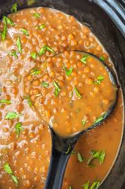 slow cooker brown lentil soup slow