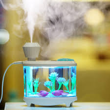 Us 11 79 27 Off 460ml Usb Fish Tank Humidifiers Led Light Air Ultrasonic Humidifier Essential Aroma Diffuser Mist Maker For Home Office Use In
