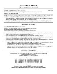 Information technology (it) resume (text format). It Director Resume Example