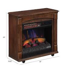 Chimneyfree Rolling Mantel With 3d Infrared Quartz Electric Fireplace Caramel Birch