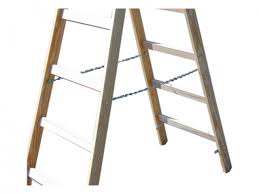 Двойна дървена стълба, която може да стои без опора. Bauhaus Blgariya Drvena Stlba Stabilomat Safemat
