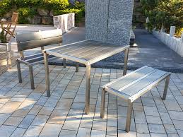 Tisch bank kombination aus recyclingkunststoff. Zuhause Garten Sitzgruppe Edeltahl Wpc