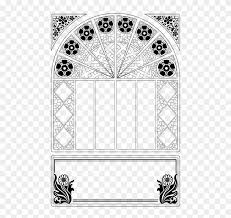 Stained glass window pattern coloring book: Frame Ornament Decorative Stained Glass Background Ornate Church Window Frames Coloring Pages Hd Png Download 502x720 833448 Pngfind