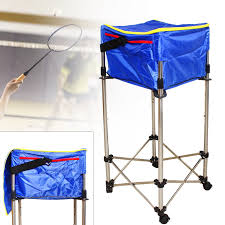 tfcfl collapsible tennis ball hopper basket storage bag cart with wheels holds up160 size 14 9 x 14 9 x 10 2 blue