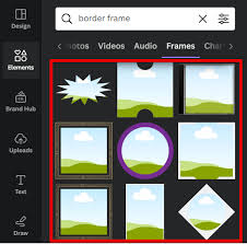 a border around a picture in canva