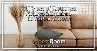 21 types of couches sofas pictured so