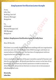 employment verification letter letter