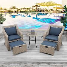 Outdoor living is easy, thanks to sam's club. Buy Patio Conversation Sets Clearance 5 Piece Outdoor Furniture Set 2pcs Arm Chairs 2 Footstool Coffee Table Wicker Bistro Patio Sets Outdoor Chairs Set For Backyard Pool Garden Lawn Natural W11259 Online In