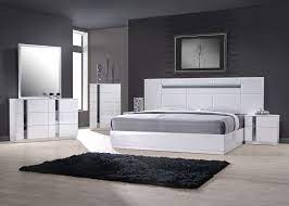 Modern style upholstered bed with headboard: Exclusive Wood Contemporary Modern Bedroom Sets Los Angeles California J M Furniture Palermo