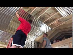 Corrugated Metal Ceiling Install