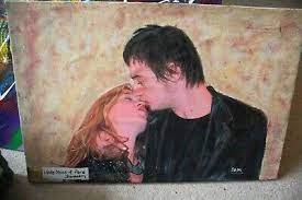 Although it is not signed by moss, doherty has inscribed the 48in x 36in creation with the words who needs blood. Pete Doherty Kate Moss In Amy S Vip Room Oil On Canvas By Sam Shaker Ebay