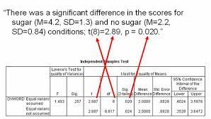 report independent sles t test data