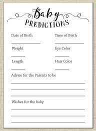 Some categories or themes that you can use for your invitation cards are cartoons, baby animals, the colors pink or blue, ribbons. Baby Predictions Card Printable Digital Download Instant Etsy Baby Shower Advice Baby Shower Activities Baby Prediction Cards