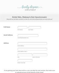 wedding hair and makeup questionnaire