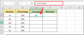 value by percene in excel