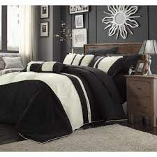 beautiful black cream striped comforter