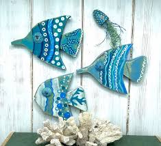 Wooden Angel Fish Wall Decor Painted