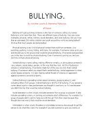 Bullying is defined as when someone abuse other and harass other in one or another way. Cyber Bullying Essay Examples Bullying