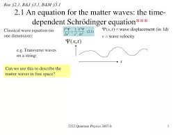 Equation For The Matter Waves