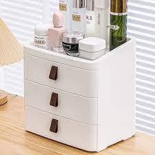 living and home white 3 drawer plastic