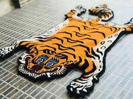 hand knotted tibetan small tiger skin