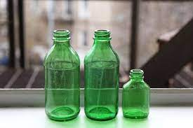 Antique Green Glass Bottles