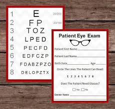 Pretend Doctor Eye Chart And Patient Exam Montessori