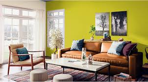 airy living room with lime green accent
