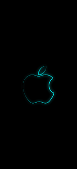 Wallpaper iphone - Apple logo neon effect
