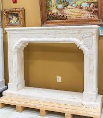 Italian Ivory Travertine Fireplace
