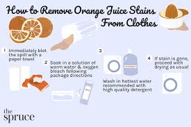 remove orange juice stains from clothes