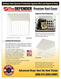 Professional dryer vent installation will ensure the safest and most efficient setup for your dryer. Calameo Defender Bird Guard Advanced Dryer Vent Cleaning Services