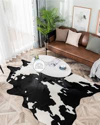 faux cowhide area rug 7 2 x 5 3 ft