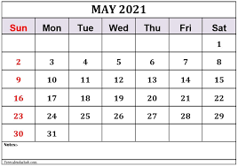 Calendars are available in pdf and microsoft word formats. May 2021 Calendar Printable Free Monthly Template In Word Excel Pdf