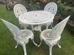 Victorian Style White Garden Table And