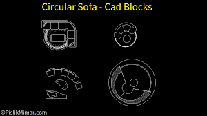 circular sofa 2d model in autocad