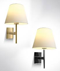 Elegant Wall Light With Fabric Shade Is