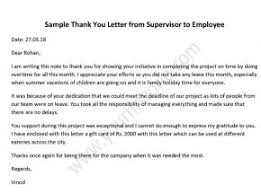 thank you letter from supervisor to