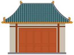 Chinese Traditional Building On White
