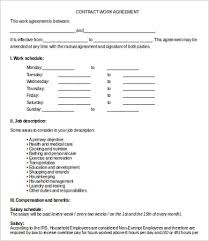 Work Agreement Template 13 Free Word Pdf Documents