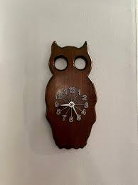 Vintage Carved Wood Owl Shaped