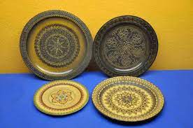 4 Wooden Plates Wall Plates Ornamental