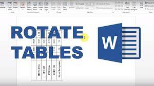 how to rotate tables in word you