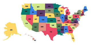 us states ilration usa map with