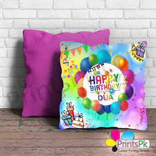 happy birthday cushion name silk pillow
