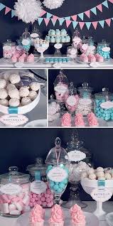 Lauren's baby shower was held in the sky room at the historic la valenica hotel in beautiful la jolla, ca. Lovely Blue Pink Candy Treats Table Idea Candy Bar Wedding Baby Reveal Party Wedding Candy