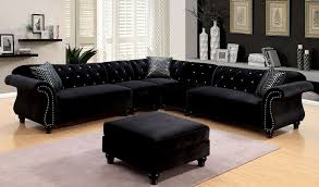 furniture of america jolanda ii black sectional