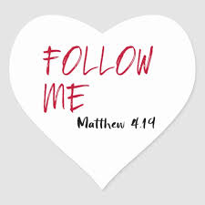 Red Letter Jesus Quote Follow Me Scripture Heart Sticker